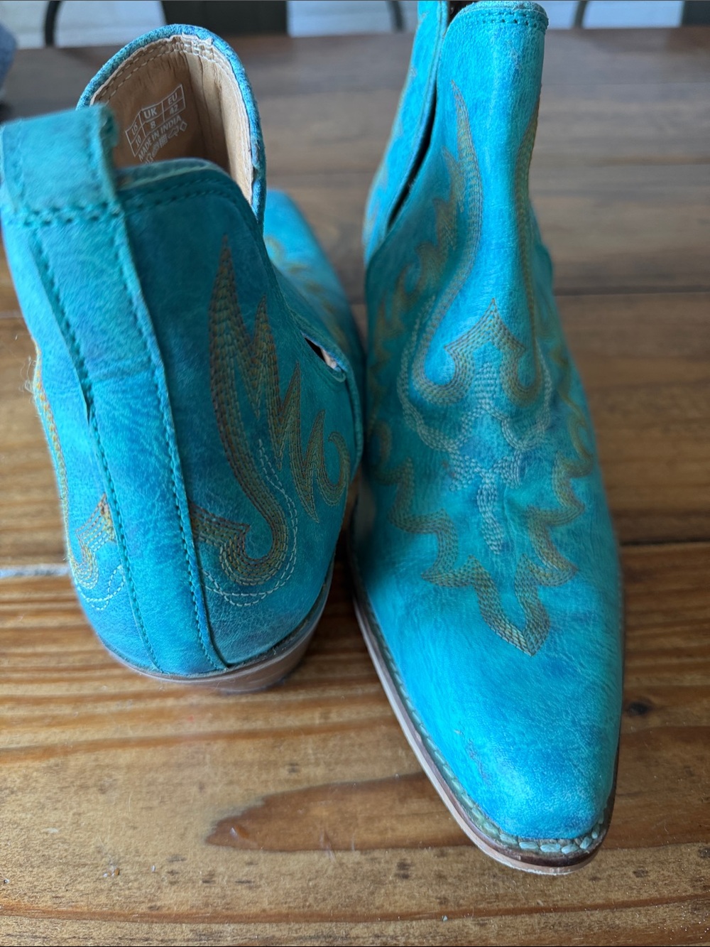 Myra Turquoise Women's Western Ankle Boots - Stylish Cowgirl Look